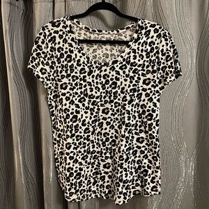 LOFT White Cheetah Print T-Shirt